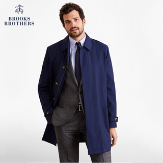 Brooks Brothers/布克兄弟男士20春新羊毛纯色长款夹克外套风衣 B465-深蓝色 S