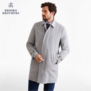 Brooks Brothers/布克兄弟男士20春新羊毛纯色长款夹克外套风衣 0001-浅灰色 XXL