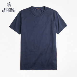 Brooks Brothers/布克兄弟男士20春新Supima棉纯色logo款T恤休闲 4004-藏青色 S