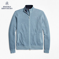 Brooks Brothers/布克兄弟男士20春新Supima棉拉链设计毛衣开衫 4003-蓝色 S