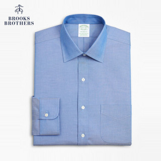 Brooks Brothers/布克兄弟男士细点牛津纺免烫修身衬衫商务通勤 4003-蓝色 14/H/2