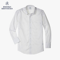 Brooks Brothers/布克兄弟男士Supima棉免烫条纹衬衫商务通勤 0001-白色 16/H/4