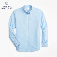 Brooks Brothers/布克兄弟男士牛津纺logo款修身衬衫休闲 4000-浅蓝色 M