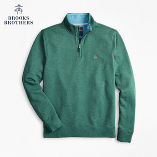 Brooks Brothers/布克兄弟男士法国毛巾棉布半高领半拉链套头衫 3002-绿色 XL