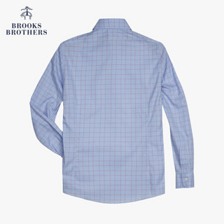 Brooks Brothers/布克兄弟男士20春新细点牛津纺免烫格纹修身衬衫 4000-淡蓝色 17/35