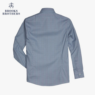 Brooks Brothers/布克兄弟男士20春新细点牛津纺免烫格纹修身衬衫 4003-蓝色 17/35