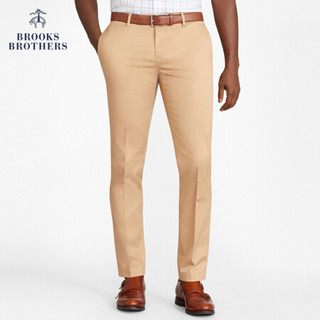 Brooks Brothers/布克兄弟男士棉质混纺微弹修身长裤休闲通勤商务 B255-浅褐色 3232