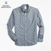 Brooks Brothers/布克兄弟男士20春新棉质花朵细花纹设计衬衫休闲 B545-蓝色 S