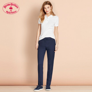 Brooks Brothers/布克兄弟女士棉质面料纯色短袖Polo衫 1001-白色 S