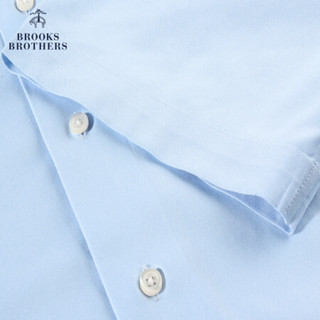 Brooks Brothers/布克兄弟男士20夏新斜纹编织棉纯色短袖正装衬衫 4000-浅蓝色 17/H