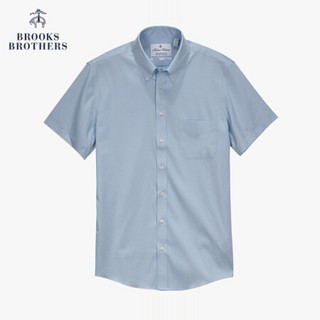 Brooks Brothers/布克兄弟男士20夏新府绸棉免烫短袖正装衬衫商务 4000-浅蓝色 18