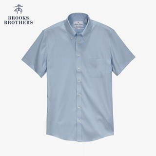 Brooks Brothers/布克兄弟男士20夏新府绸棉免烫短袖正装衬衫商务 4000-浅蓝色 15/H