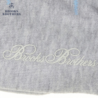 Brooks Brothers/布克兄弟男士弹力棉混纺格纹设计logo款长袜 B345-灰色 均码