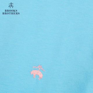 Brooks Brothers/布克兄弟男士20夏新Supima棉logo款T恤休闲 4007-蓝绿色 S