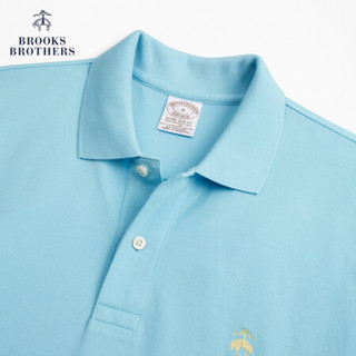 Brooks Brothers/布克兄弟男士Supima棉纯色logo款短袖修身Polo衫 B435-淡蓝色 M