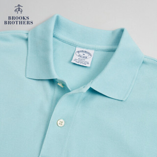 Brooks Brothers/布克兄弟男士20夏新府绸棉logo款修身短袖Polo衫 4007-天蓝色 S