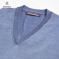 Brooks Brothers/布克兄弟男士美利奴羊毛V领针织背心马甲 4003-蓝色 XL