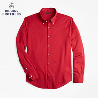 Brooks Brothers/布克兄弟男士Supima棉扣结领长袖衬衫休闲商务 6004-亮红色 XS