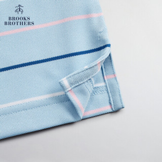 Brooks Brothers/布克兄弟男士20夏新多色条纹设计logo款Polo衫 B465-蓝色 M