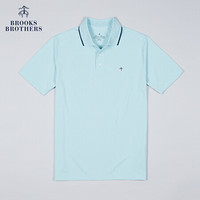 Brooks Brothers/布克兄弟男士20夏新微弹拼色领边logo款Polo衫 3000-浅绿色 S