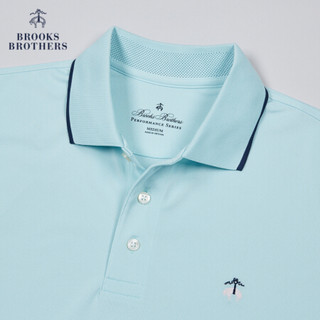 Brooks Brothers/布克兄弟男士20夏新微弹拼色领边logo款Polo衫 3000-浅绿色 S