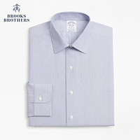 Brooks Brothers/布克兄弟男士府绸棉免烫微弹细条纹长袖衬衫商务 4004-藏青色 16/H/5