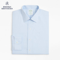 Brooks Brothers/布克兄弟男士府绸棉免烫微弹细条纹长袖衬衫商务 4000-淡蓝色 18/35