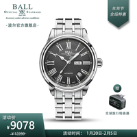 BALL 波尔 表(BALL) 瑞士机械表 铁路传承系列罗马军团 男表 氚气夜灯 复刻罗马数字刻度 透视底盖 灰色NM1058D-S4J-GY钢带