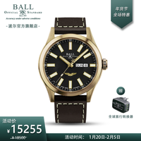 波尔表(BALL) 瑞士机械表 工程师系列青铜星 男表 氚气夜灯 游丝锁耐震 青铜表壳 防磁防水 黑色NM2186C-L4J-BK小牛皮带