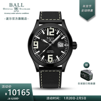 波尔表(BALL) 瑞士机械表 工程师系列梦想者 男表 28支气灯80000防磁单位 防水100米 NM2028C-LBK20-BK黑盘皮带43