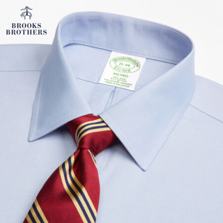 Brooks Brothers/布克兄弟男士府绸棉免烫长袖正装修身衬衫商务 B485-蓝色 14/H/3