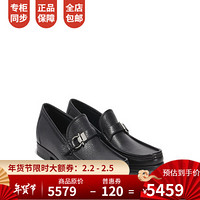 孔雀翎Ferragamo菲拉格慕鞋子男鞋百搭商务休闲男鞋牛皮皮鞋028594 617486 黑色 40.5