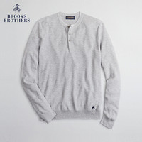 Brooks Brothers/布克兄弟男士秋冬新品亨利领长袖T恤针织衫 0007-灰色 XS