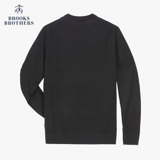 Brooks Brothers/布克兄弟男士秋冬新品美利奴羊毛V领毛衣针织衫 0004-黑色 XL