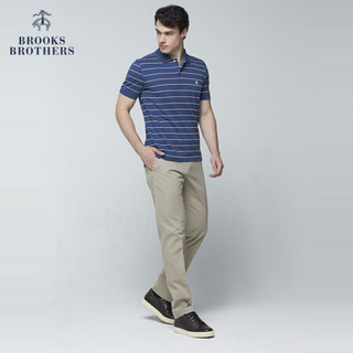 Brooks Brothers/布克兄弟男士Supima棉条纹短袖Polo衫1000063081 5003-蓝色 M