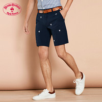 Brooks Brothers/布克兄弟男士棉质泡泡纱棕榈树印花短裤休闲 4004-藏青色 35