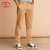 Brooks Brothers/布克兄弟男士20夏新弹力斜纹棉布长裤修身休闲裤 B265-浅棕色 3132