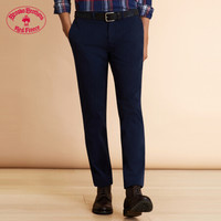 Brooks Brothers/布克兄弟男士色织斜纹棉布直筒修身长裤休闲通勤 0000-藏青色 3232