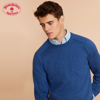 Brooks Brothers/布克兄弟男士棉质混纺纯色保暖基础款圆领毛衣 B465-深蓝色 XL