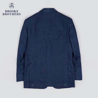 Brooks Brothers/布克兄弟男士20秋新亚麻修身西装外套西服休闲 4004-藏青色 44RG