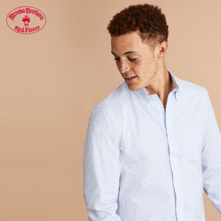 Brooks Brothers/布克兄弟男士20春新细花纹设计长袖衬衫休闲 B115-淡蓝色 M