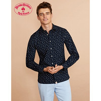 Brooks Brothers/布克兄弟男士20春新棉质昆虫印花长袖衬衫休闲 B475-蓝色 M