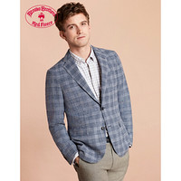 Brooks Brothers/布克兄弟男士绵羊毛混纺格纹单品西装外套 B465-深灰色 40SH