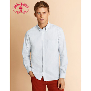 Brooks Brothers/布克兄弟男士尼龙微弹条纹设计休闲衬衫通勤休闲 4003-蓝白条纹 XL