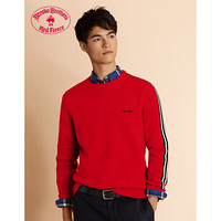 Brooks Brothers/布克兄弟男士圆领羊毛混纺条纹袖毛衣衫 6003-红色 L