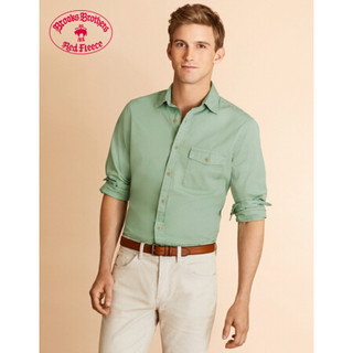 Brooks Brothers/布克兄弟男士斜纹棉布保暖休闲衬衫 3000-青绿色 M