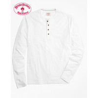 Brooks Brothers/布克兄弟男士针织衫棉质亨利领长袖T恤 1001-白色 XL