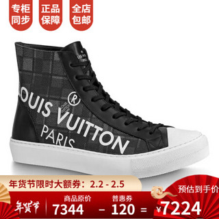 LOUIS VUITTON 路易威登 男士高帮运动鞋 1A5H2T 黑色 9