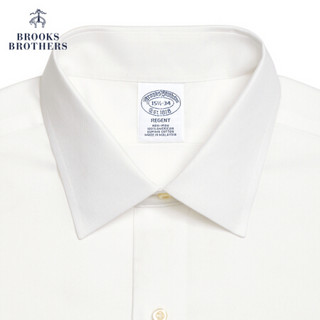 Brooks Brothers/布克兄弟男士Supima棉牛津纺长袖正装衬衫商务 1001-白色 16/H/5