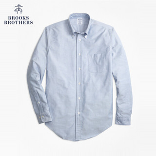 Brooks Brothers/布克兄弟男士20秋新棉质口袋款长袖衬衫休闲 4000-淡蓝色 M